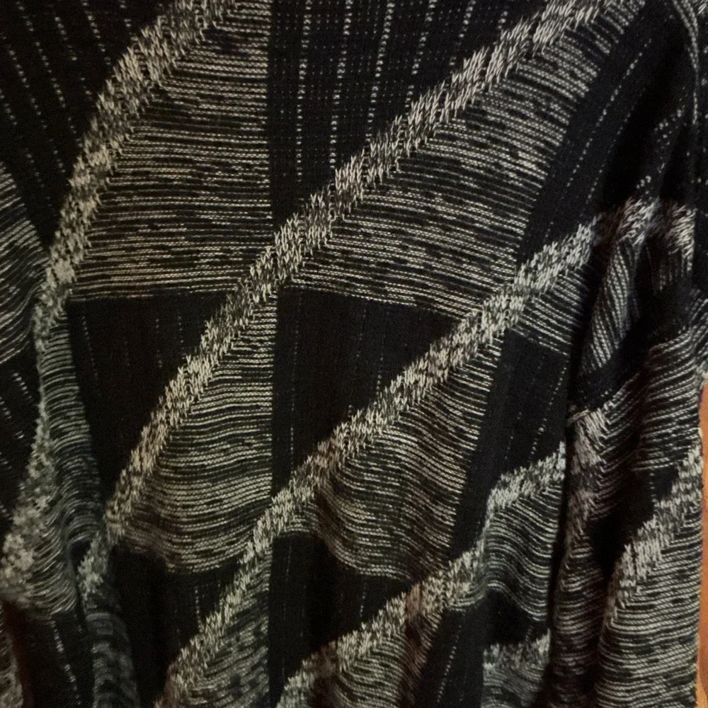 Vintage 80s Black Gray Geometric Sweater Retro Oversized Knit Unisex